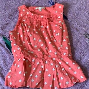 EVERYTHING MUST GO Pink polka dot tank top